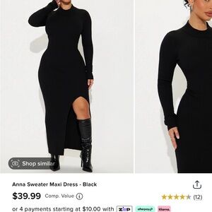 Anna Black Sweater Maxi Dress